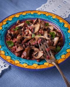 Грибы с ветчиной