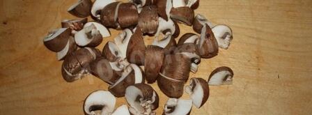 грибы с ветчиной. Шаг 4