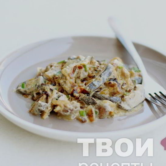 Рецепт грибов в сметане