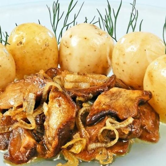 Рецепт маслят жареных с картофелем