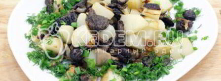 сморчки жареные с картофелем. Шаг 10