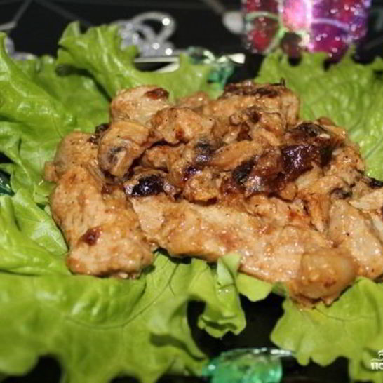 Рецепт жареных грибов со свининой