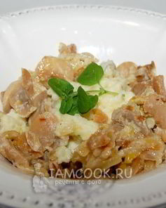 Картофельное пюре с жареными шампиньонами