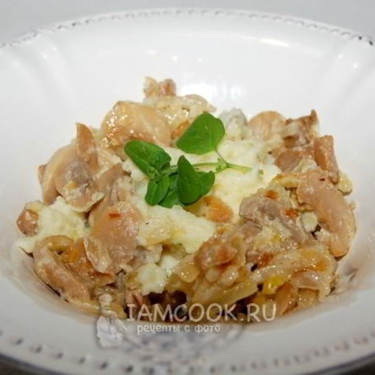 Рецепт картофельного пюре с жареными шампиньонами