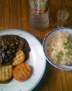 Картофельные котлеты с грибной подливкой