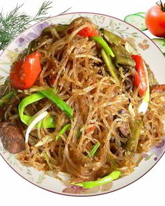 Крахмальная лапша со свининой