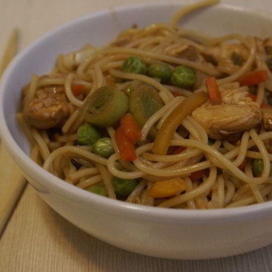 Рецепт лапши с овощами и курицей по-китайски