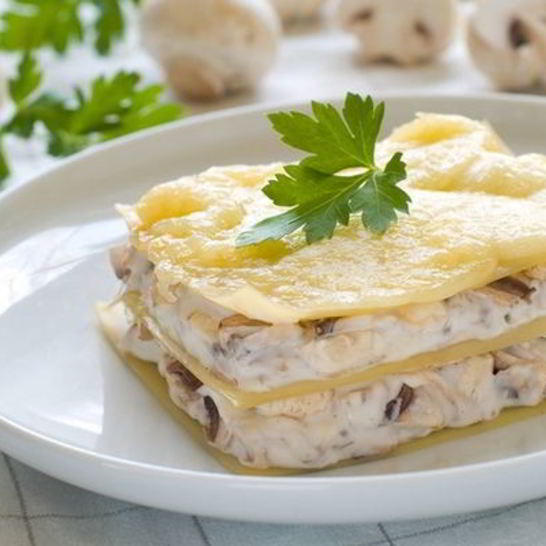 Рецепт лазаний с куриной грудкой и шампиньонами