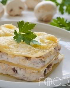 Лазанья с курицей и грибами