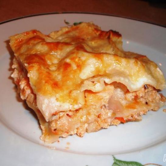 Рецепт лазаний с семгой и томатами