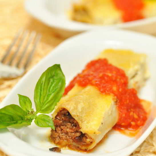 Рецепт каннеллонь с мясной начинкой