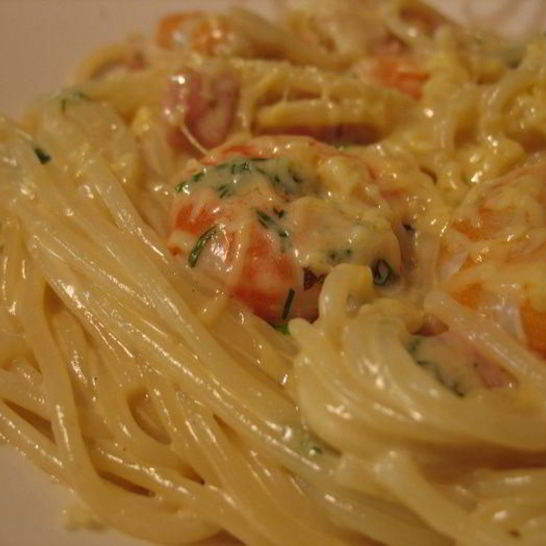 Рецепт пасты карбонара с креветками