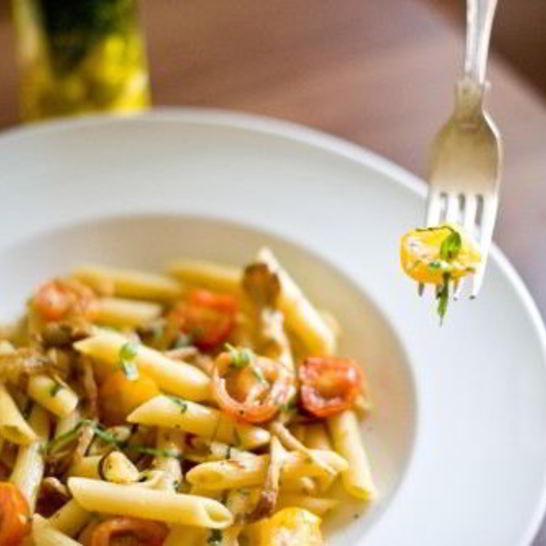 Рецепт пасты с грибами и помидорами