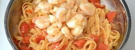 паста с креветками и томатами. Шаг 8