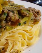 Паста с соусом из вешенок