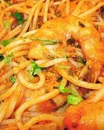 Паста с тигровыми креветками