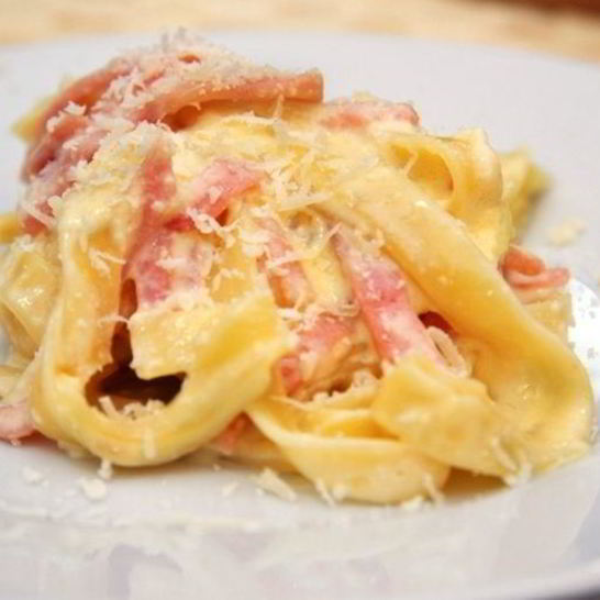 Рецепт пасты с ветчиной и сливками