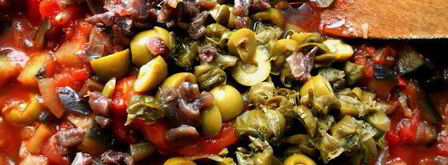 паста, запеченная со сливочно-куриным соусом и капонатой. Шаг 5