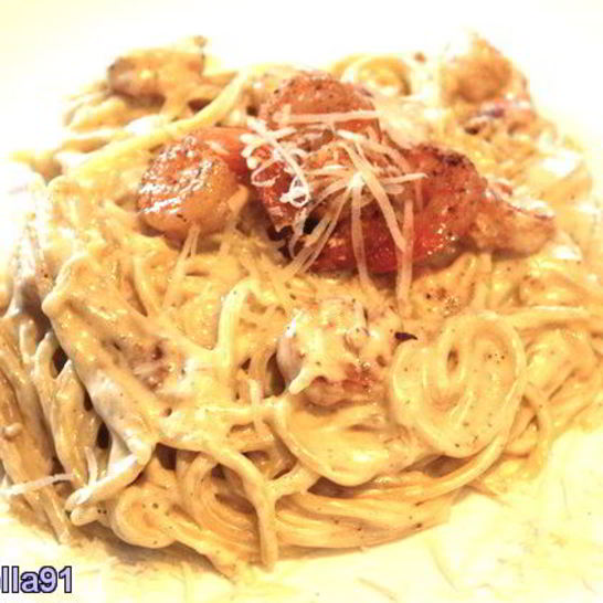 Рецепт спагетти с креветками в сливочном соусе