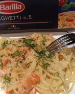 Спагетти с рыбкой