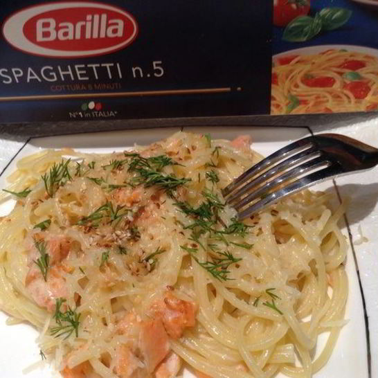 Рецепт спагетти с рыбкой