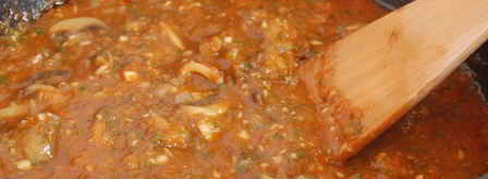 спагетти с шампиньонами в томатном соусе. Шаг 4