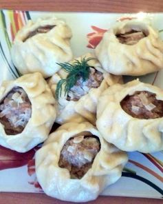 Манты на пару из говядины