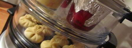 манты с говядиной, имбирем и мятой. Шаг 5