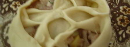 манты с мясом и картофелем. Шаг 13