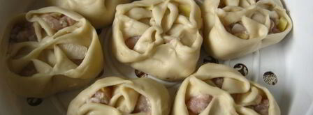 манты с мясом и картофелем. Шаг 14