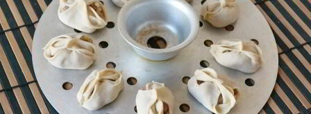 манты с мясом и картошкой. Шаг 23