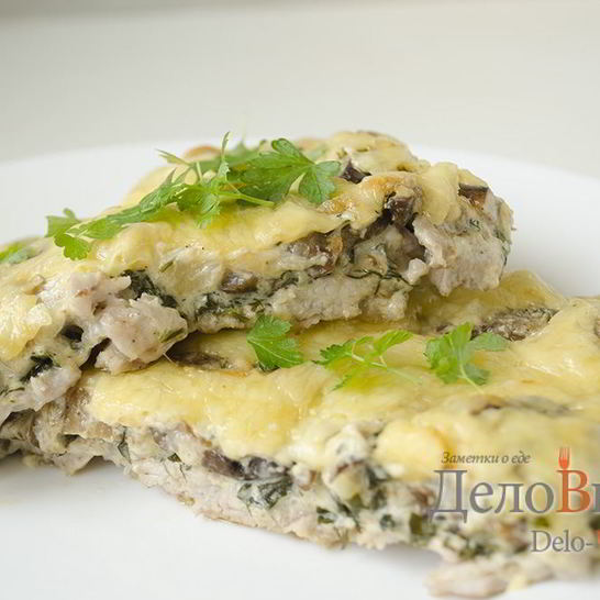 Рецепт мяса по-французски из свинины с грибами