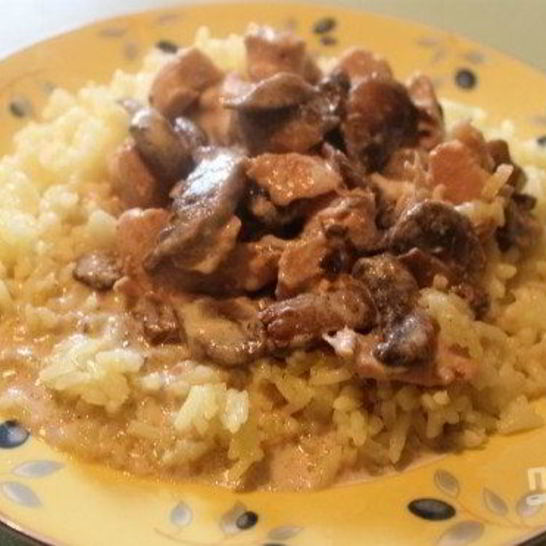 Рецепт куриной грудки с шампиньонами в сливках