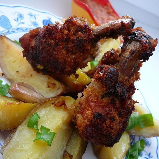 Рецепт куриных крылышек с картофелем