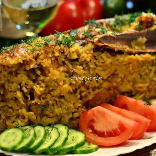 Рецепт пекинской уточки карри, фаршированная рисом, сыром и грибами