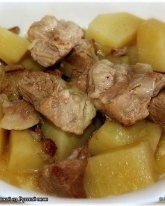 Свинина с картошкой из русской печи