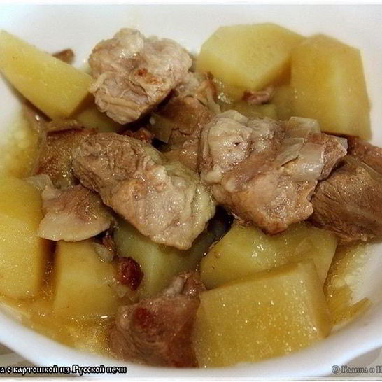 Рецепт свинины с картошкой из русской печи