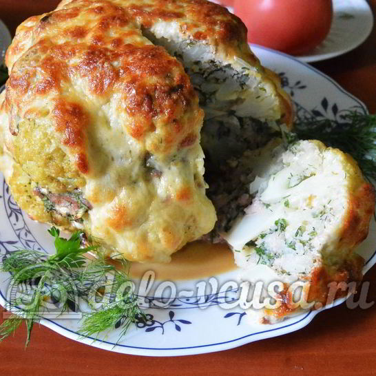 Рецепт фаршированной цветной капусты