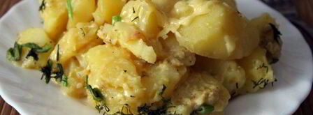 картофель тушеный в молоке с сыром и зеленью. Шаг 6