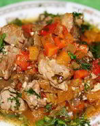 Овощи, тушенные с мясом