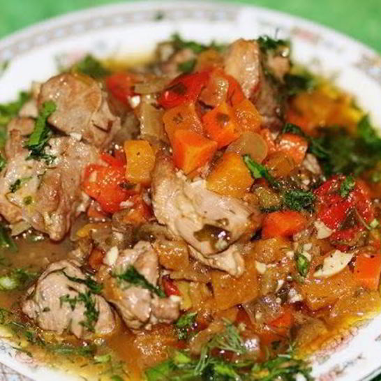 Рецепт овощей, тушенных с мясом