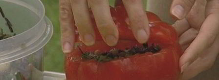 помидоры и перец, фаршированные диким рисом. Шаг 11