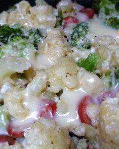 Цветная капуста и брокколи с сосисками