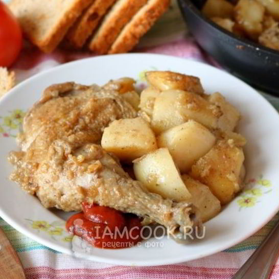 Рецепт тушеной картошки с окорочками