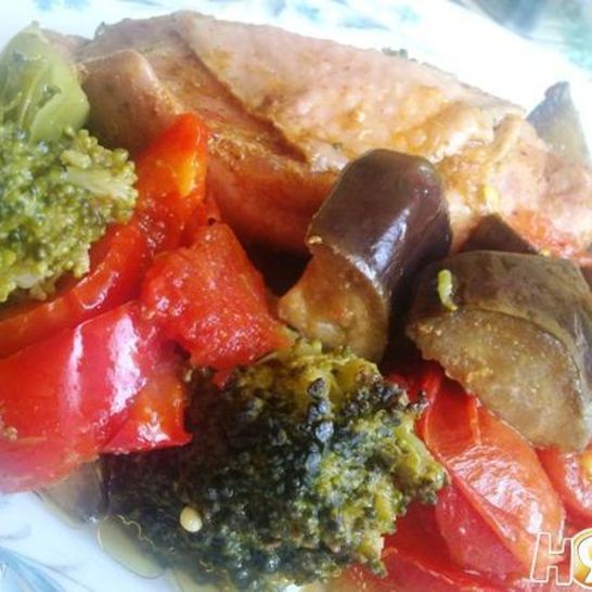 Рецепт тушенных овощей с курицей