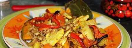 запеченные овощи с гречей краски осени. Шаг 7