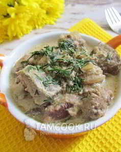 Говяжья печень тушеная в мультиварке