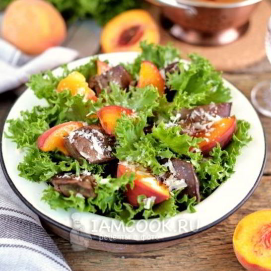 Рецепт индюшиной печени с персиками