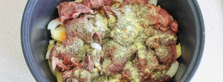 куриная печень с картошкой в мультиварке. Шаг 9