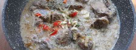 куриная печень в кефирно-горчичном соусе. Шаг 4